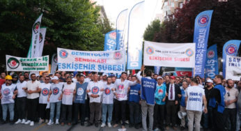 Eskişehir’de kamu işçilerinden zam protestosu: AKP İl Başkanlığı’na yürüdüler
