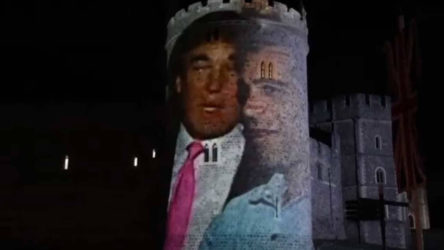Eylemciler Trump'ın Epstein ile görüntülerini Windsor Kalesi'ne yansıttı: 4 gözaltı!