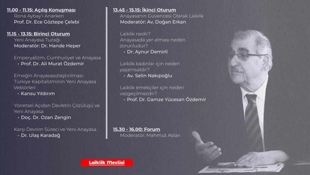 Laiklik Meclisi tarafından düzenlenen Mümtaz Soysal Anayasa Sempozyumu’nun ikincisi Ankara'da düzenlenecek