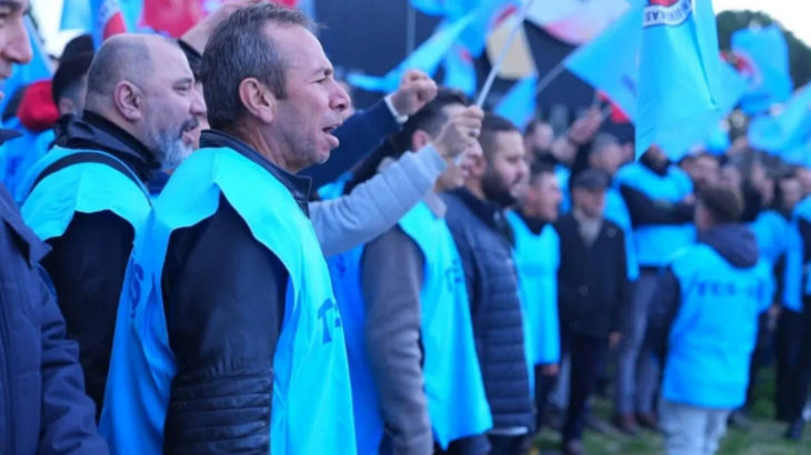 Soma'da ücretsiz izne çıkarılan termik santral işçileri sokağa indi