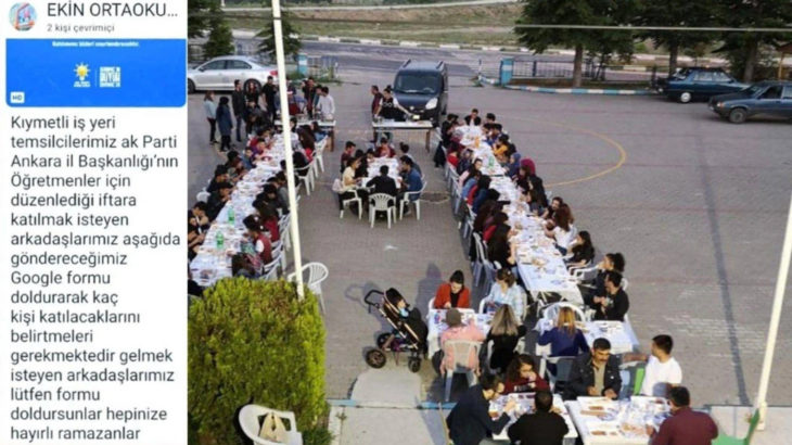 Müdürden öğretmenlere AKP'nin iftarına çağrı