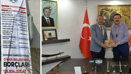 AKP’ye geçeceği beklenen Dinar Belediye Başkanının 'borç' afişi yeniden gündemde
