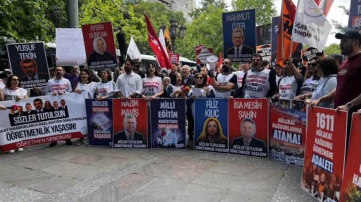 Öğretmenler MEB önünden taleplerini dile getirdi: Verilen sözler tutulsun