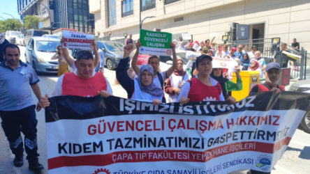 Çapa Tıp Fakültesi'nin yemekhanesinde çalışan işçilerin eylemi sürüyor