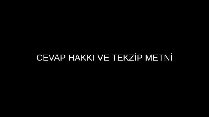 Cevap hakkı ve tekzip metni