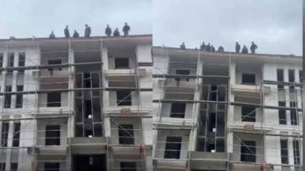 Ordu'da TOKİ işçileri maaşlarını alamadığı için iş bıraktı